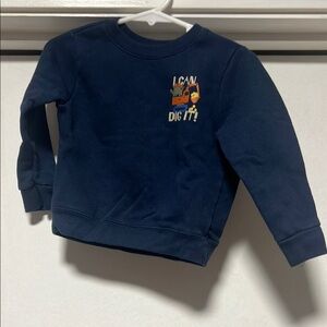 Blue Sweatshirt with Ribbed Cuffs